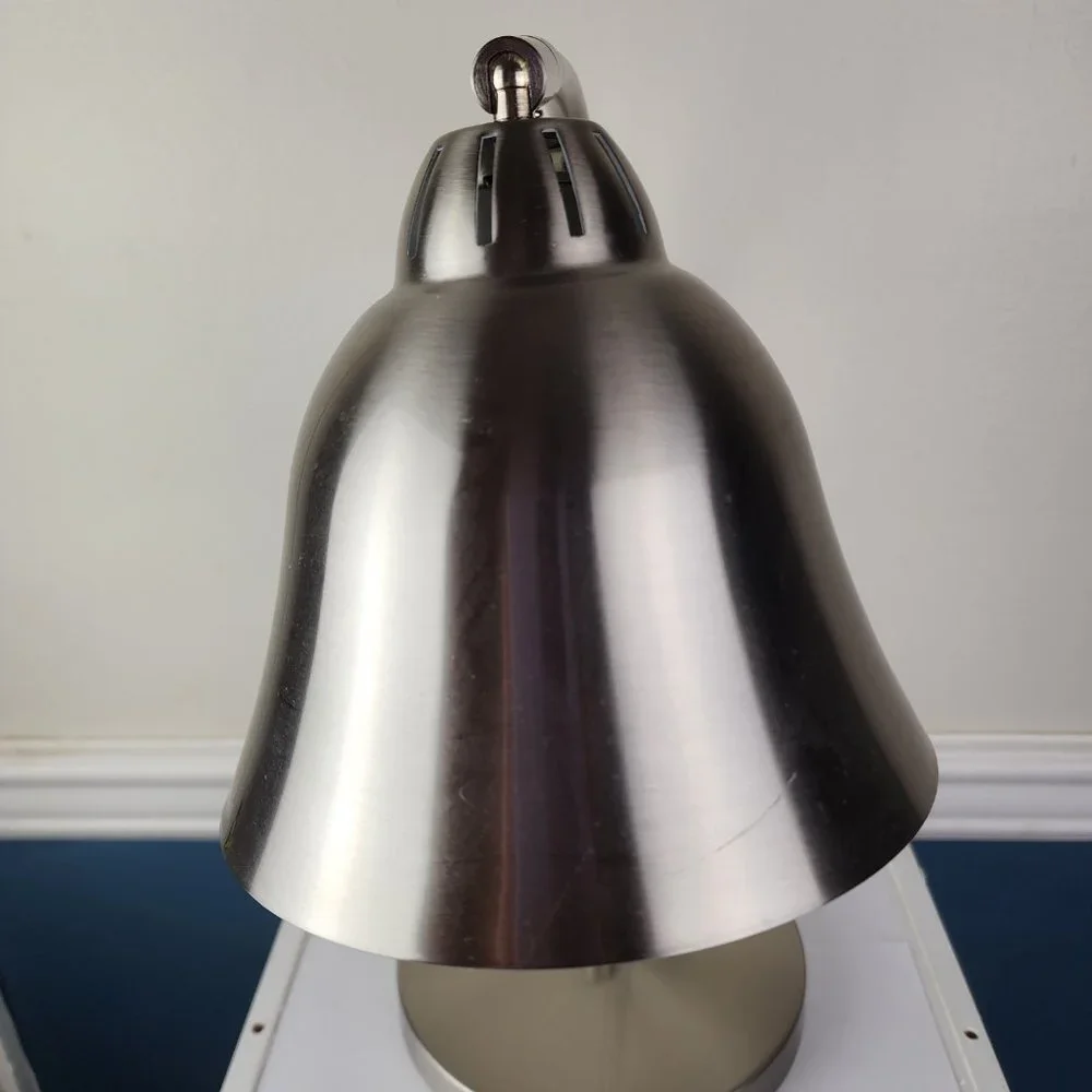 Modern Polished Silver Desk Lamp